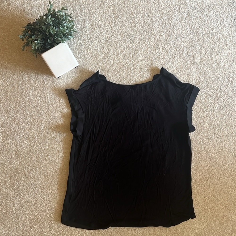 Fortune + Ivy Maren Mixed Material Scallop Detail Blouse - Picture 2 of 3